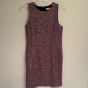 LOFT Textured Sleeveless Midi Dress in Burgundy